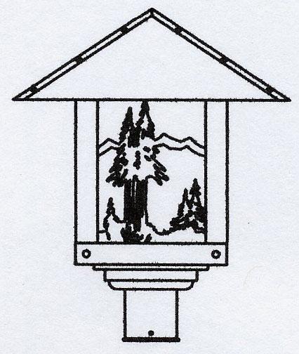 16" timber ridge post mount with mountain filigree
