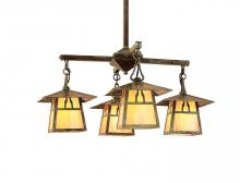 Arroyo Craftsman CCH-8/4EAM-RB - 8" carmel 4 light chandelier without overlay (empty)