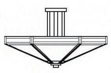 Arroyo Craftsman ETCM-21GW-AB - 21" etoile inverted ceiling mount