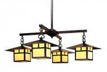 Arroyo Craftsman MCH-12/4CLGW-AB - 12" monterey 4 light chandelier with cloud lift overlay