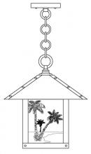 Arroyo Craftsman TRH-12PTAM-BK - 12" timber ridge pendant with palm tree  filigree