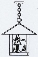 Arroyo Craftsman TRH-16MNGW-AB - 16" timber ridge pendant with mountain filigree