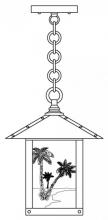 Arroyo Craftsman TRH-9PTGW-AB - 9" timber ridge pendant with palm tree  filigree