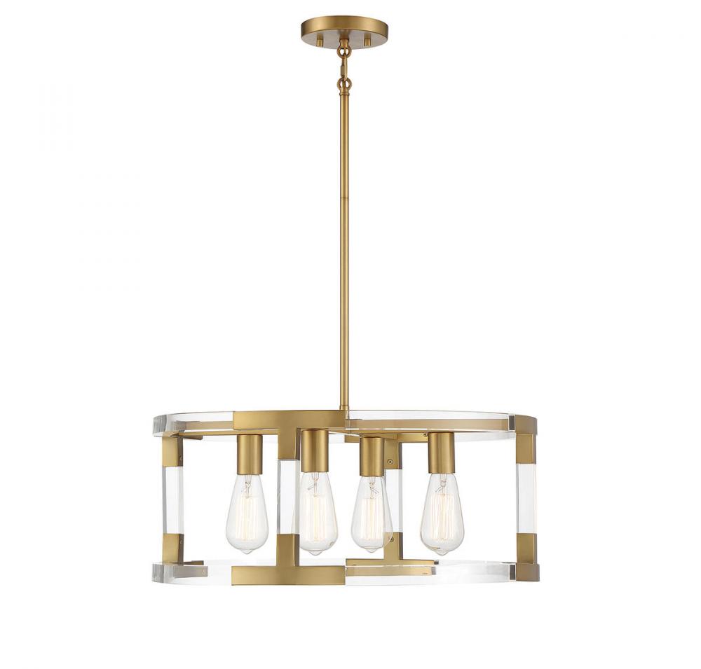 4 Light Warm Brass Foyer