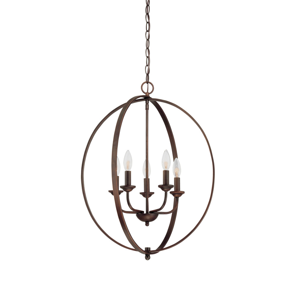 5-Light Pendant light Rubbed Bronze