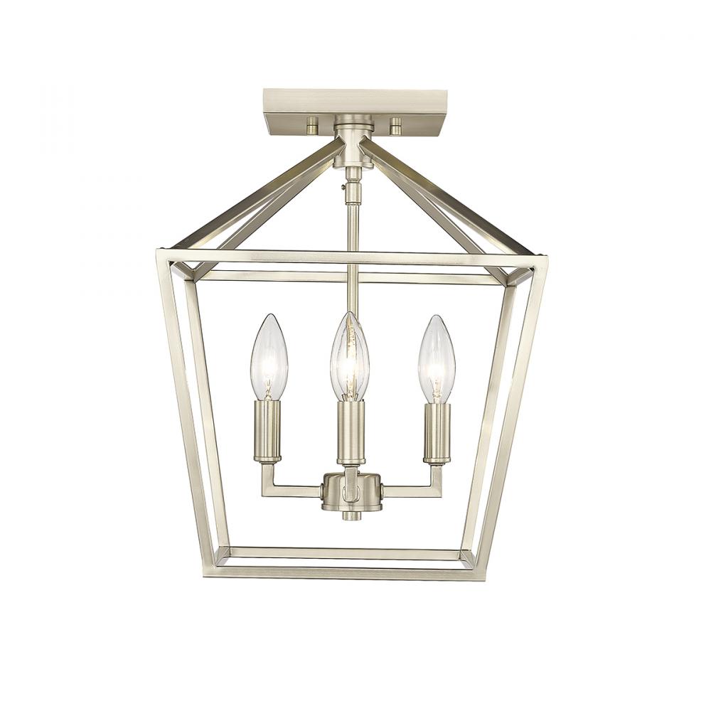 4-Light Semi-Flush Ceiling Mount Modern Gold