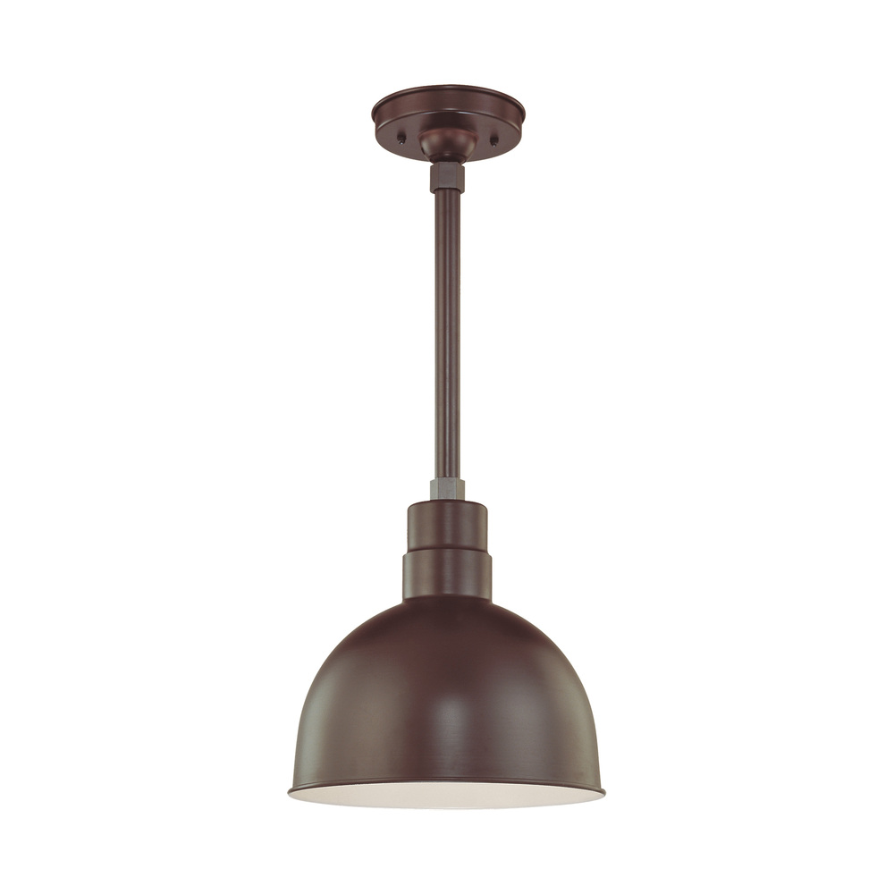 R Series 1-Light Stem Hung Deep Bowl Shade Architectural Bronze