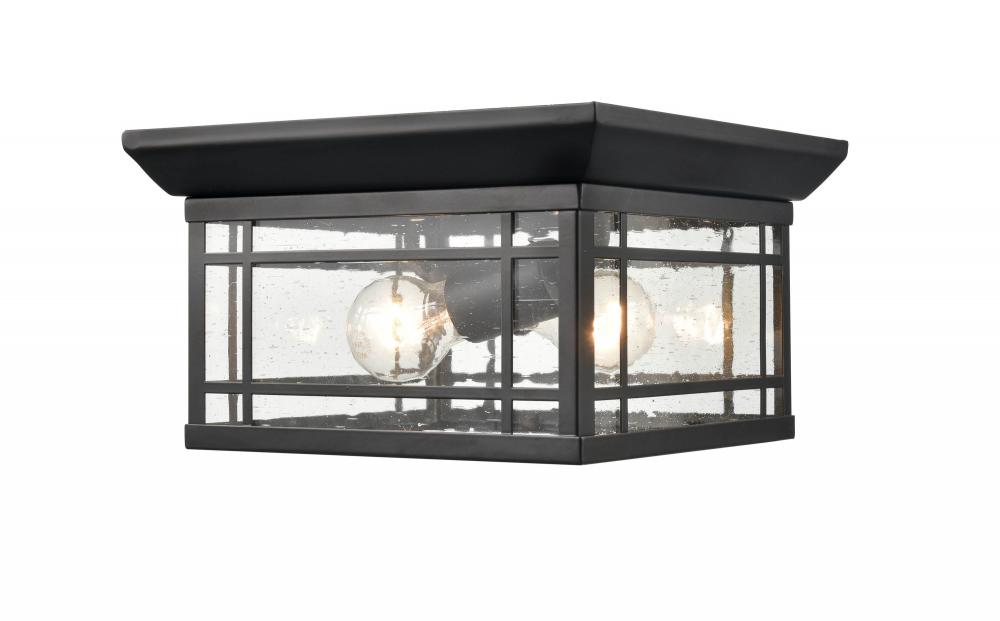 Armington 1-Light Outdoor Flush Mount Powder Coated Black