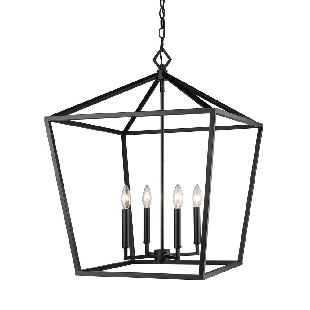 4-Light Pendant light Matte Black