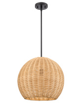 Millennium 9028-NAT - Elise 16" Wide 1-Light Pendant - Matte Black