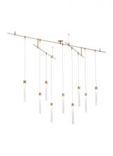 Visual Comfort & Co. Modern Collection 700LNG9NB-LED930R - Modern Mini Linger dimmable LED Chandelier Ceiling Light in a Natural Brass/Gold Colored finish