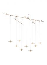 Visual Comfort & Co. Modern Collection 700PNT9NB-LED930S - Modern Mini Ponte dimmable LED Chandelier Ceiling Light in a Natural Brass/Gold Colored finish