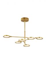 Visual Comfort & Co. Modern Collection 700SPCTBR-LED930 - Spectica dimmable LED Modern 6-light Ceiling Chandelier in a Plated Brass/Gold Colored finish
