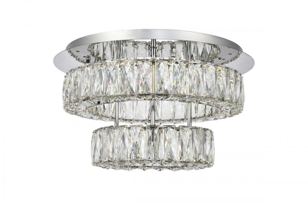 Monroe LED Light Chrome Flush Mount Clear Royal Cut Crystal