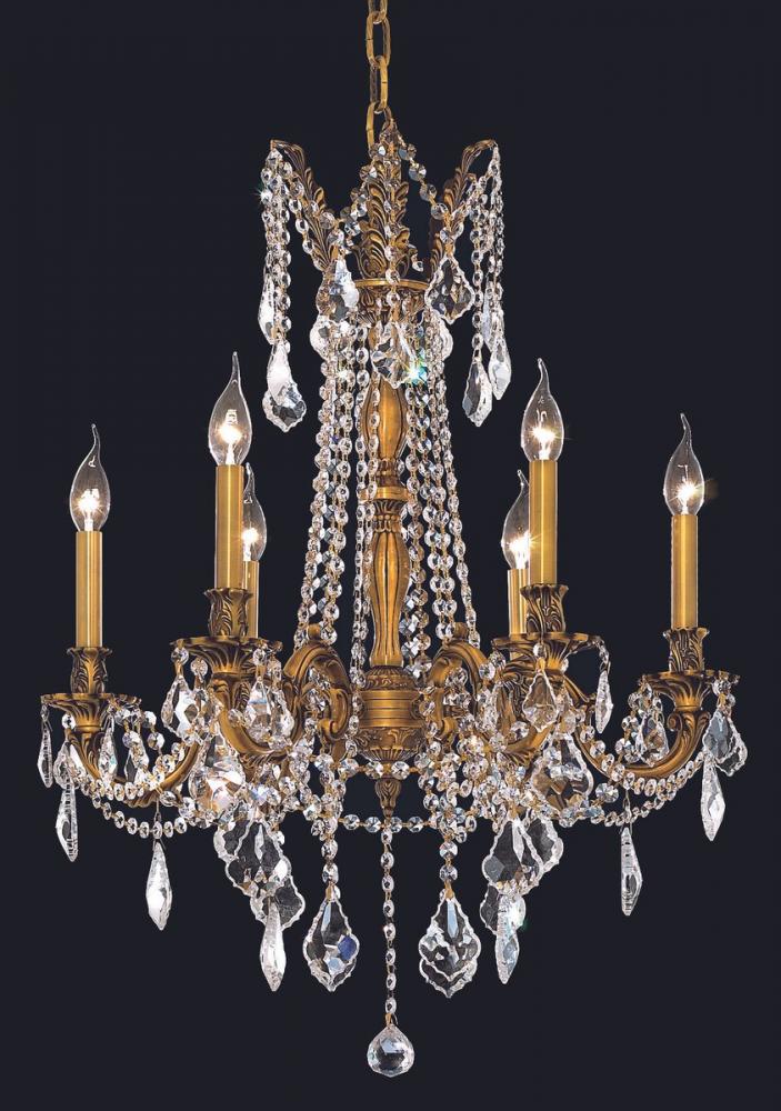 Rosalia 6 Light French Gold Chandelier Clear Royal Cut Crystal