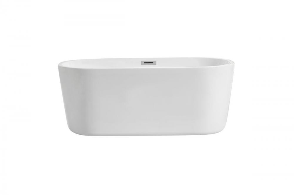 59 Inch Soaking Roll Top Bathtub in Glossy White
