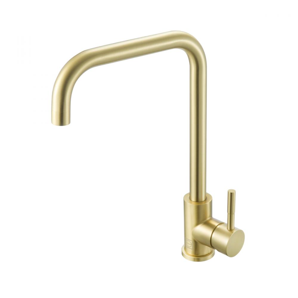 Levi Single Handle Pull Down Sprayer Kitchen Faucet in Brushed Gold