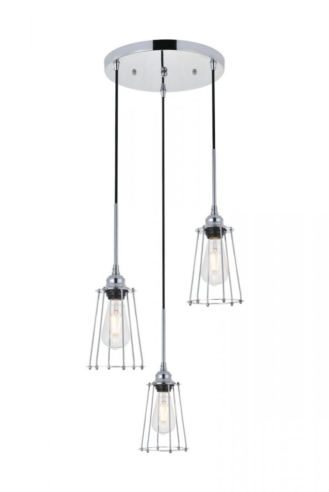 Auspice 3 light chrome Pendant