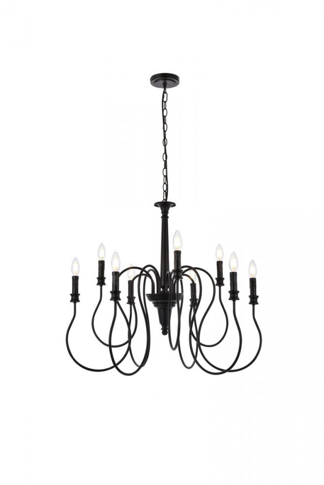 Flynx 9 lights pendant in black