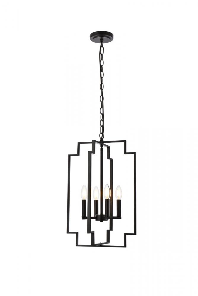 Rosenfeld 4 lights pendant in black