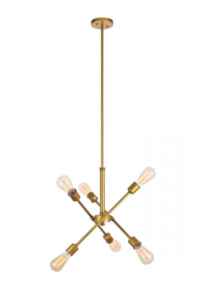 Axel 6 Lights Brass Pendant