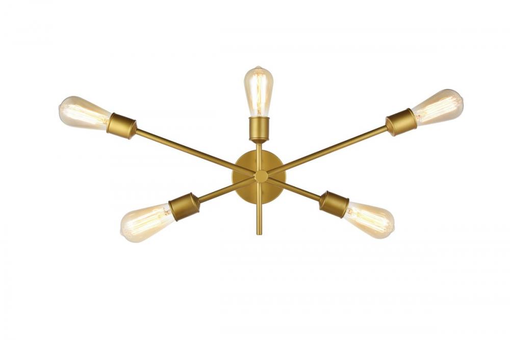 Axel 5 Lights Brass Wall Sconce