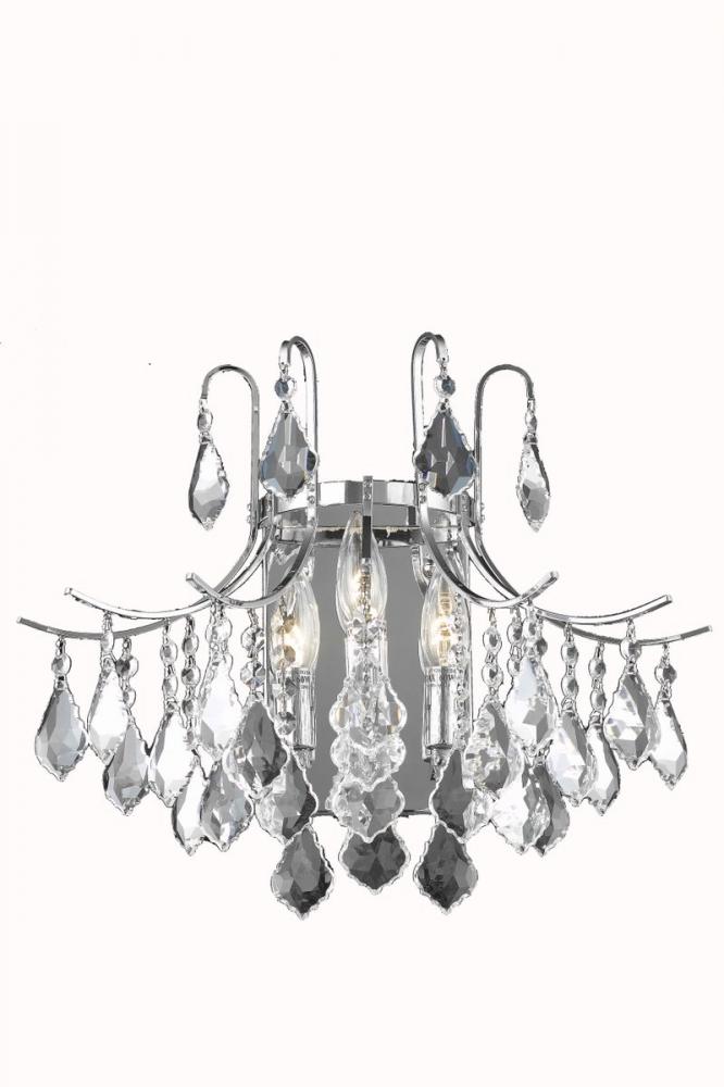 Amelia Collection Wall Sconce D16in H14in Lt:3 Chrome Finish