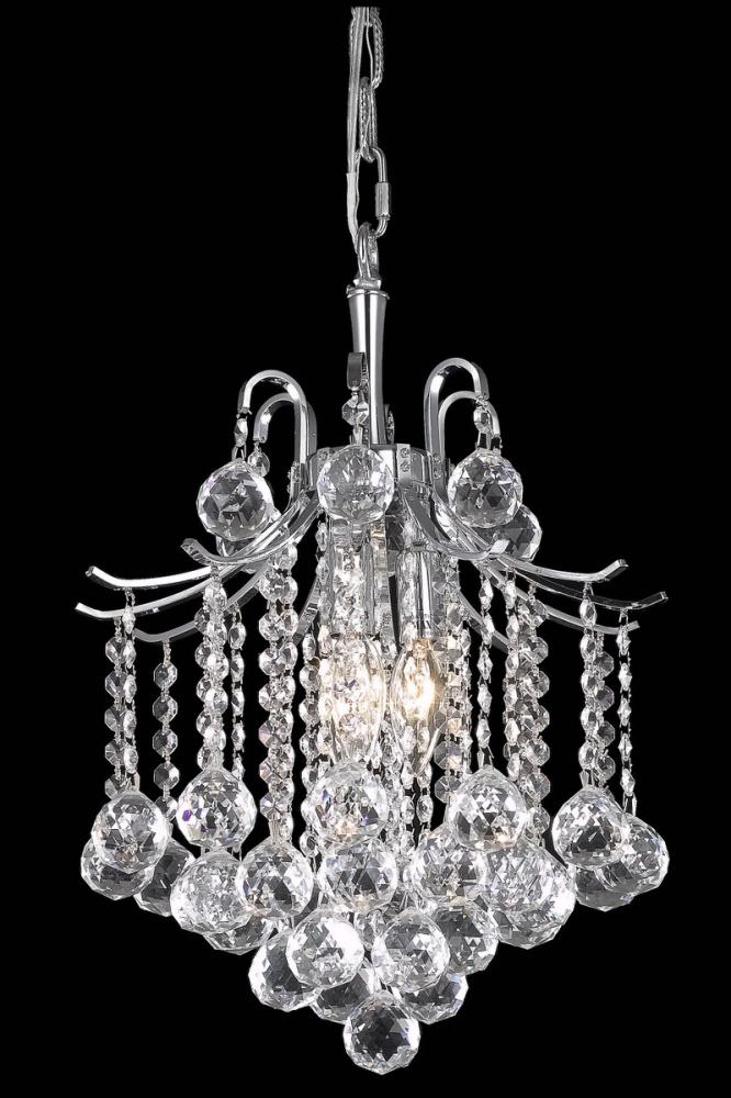 Amelia Collection Pendant D12in H15in Lt:3 Chrome Finish