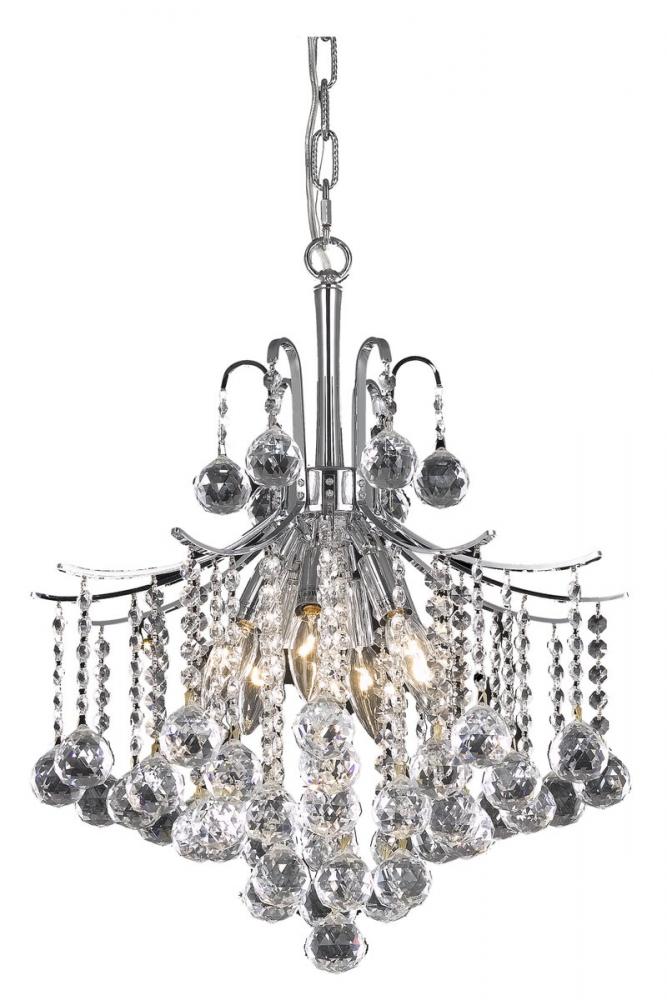Amelia Collection Pendant D17in H20in Lt:6 Chrome Finish