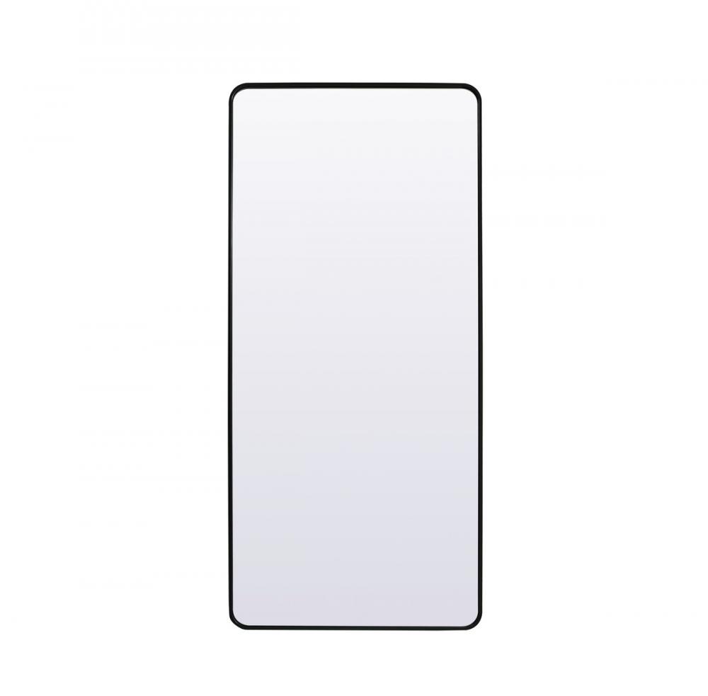 Soft Corner Metal Rectangle Mirror 32x72 Inch in Black