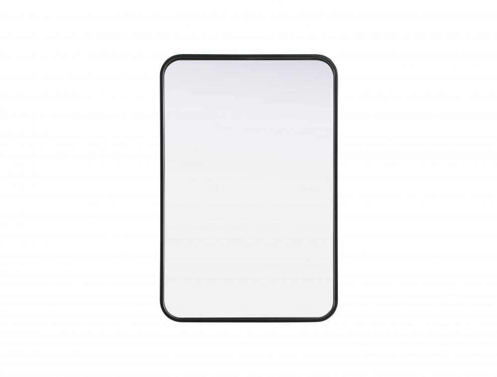 Contour Metal Rectangle Mirror 20x30 in Black