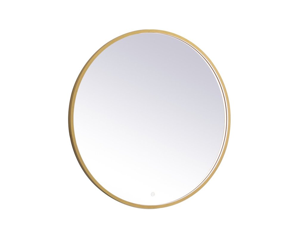 Pier 36 inch LED mirror with adjustable color temperature 3000K/4200K/6400K in brass