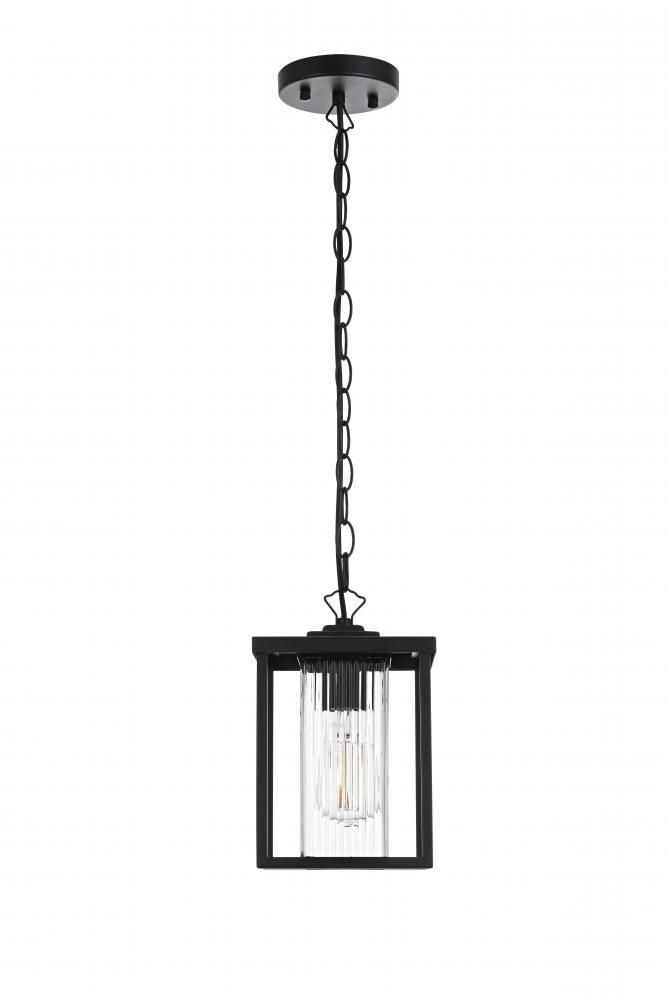 Dover 7 inch Outdoor Pendant in Black