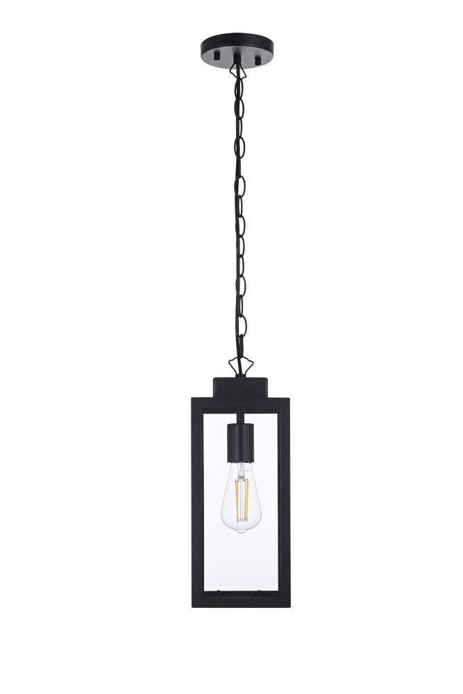 Hilton 7 inch Outdoor Pendant in Black