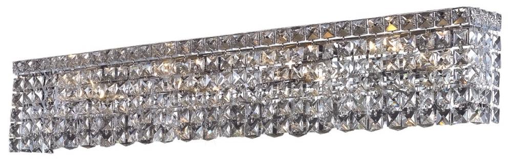 MaxIme 8 Light Chrome Wall Sconce Clear Royal Cut Crystal
