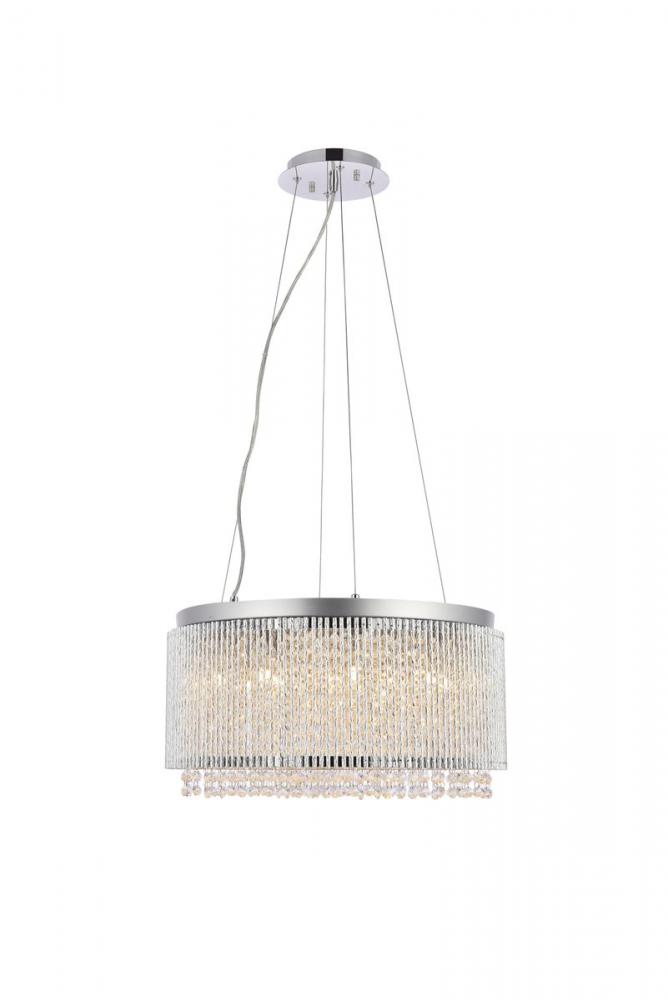 Influx 12 Light Chrome Pendant Clear Royal Cut Crystal