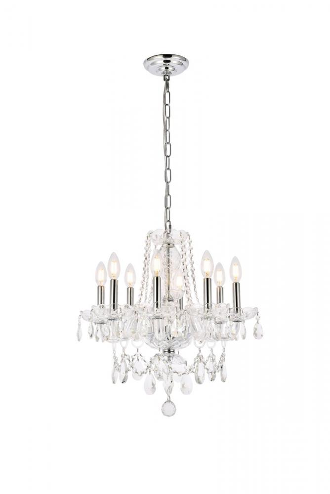 Princeton 8 Light Chrome Chandelier Clear Royal Cut Crystal