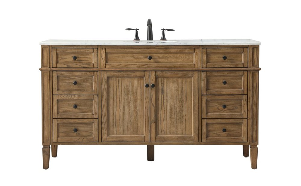 60 inch Single bathroom vanity in driftwood