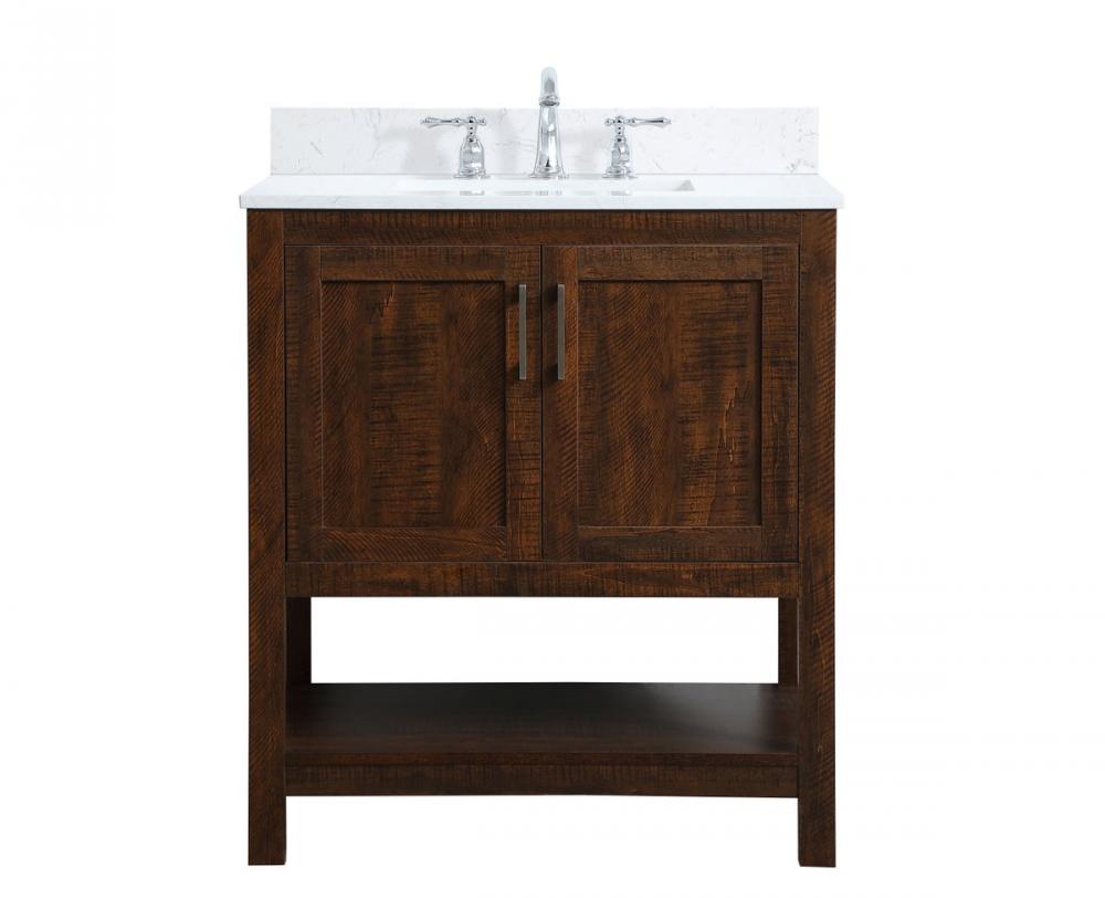 30 Inch Single Bathroom Vanity in Espresso with Backsplash