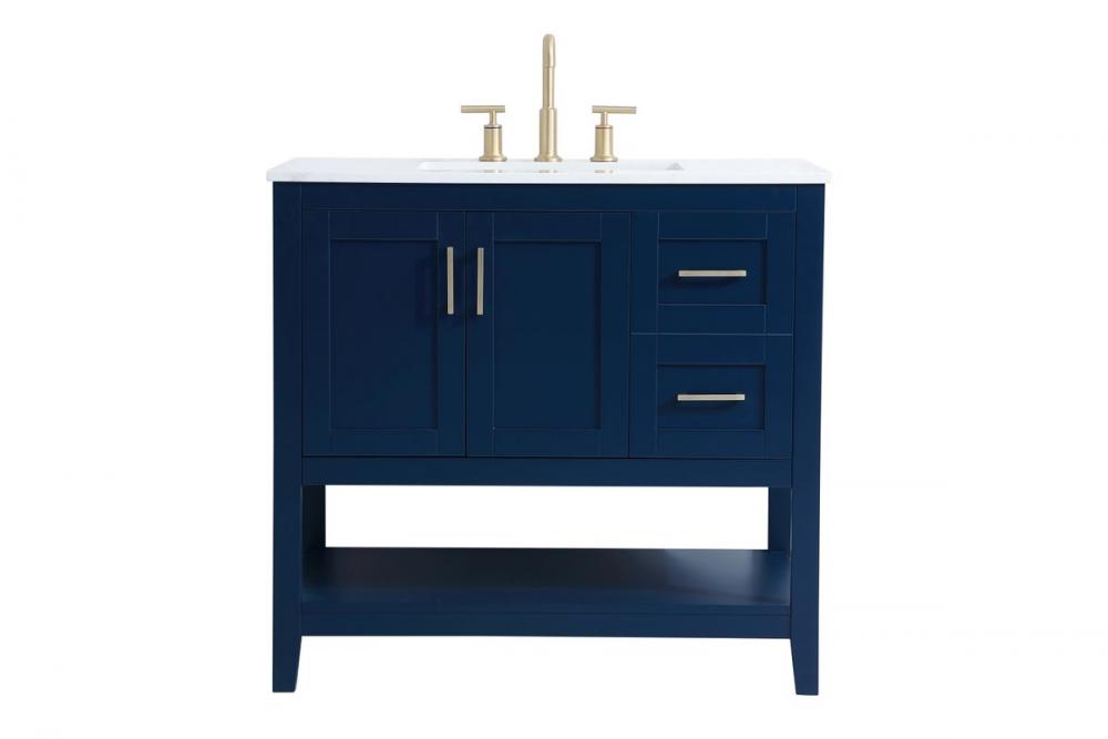 36 Inch Single Bathroom Vanity in Blue