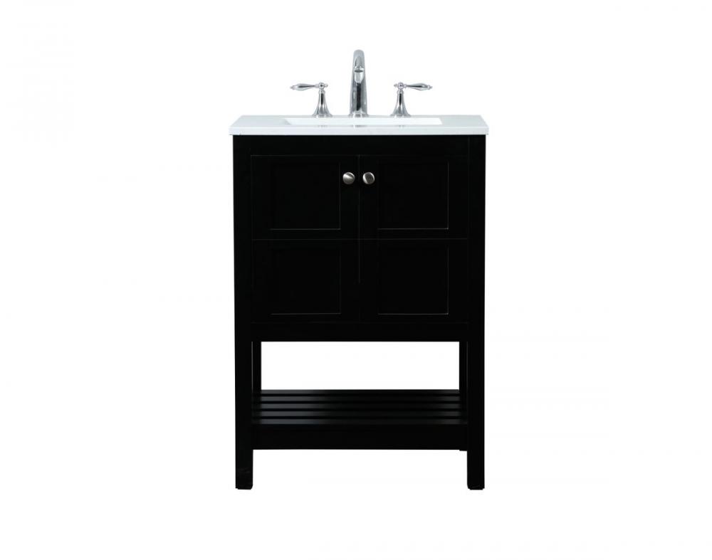 24 Inch Single Bathroom Vanity in Black