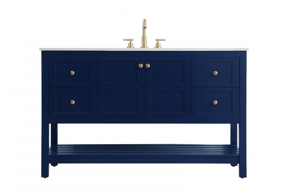 54 inch Single Bathroom Vanity in Blue