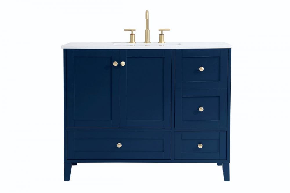 42 Inch Single Bathroom Vanity in Blue