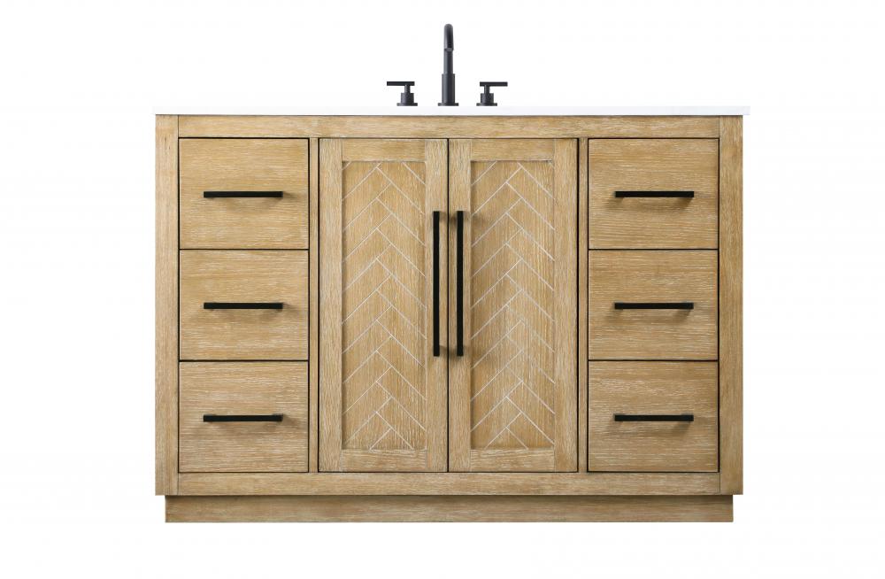 48  inch Single Bathroom Vanity in Linen Oak