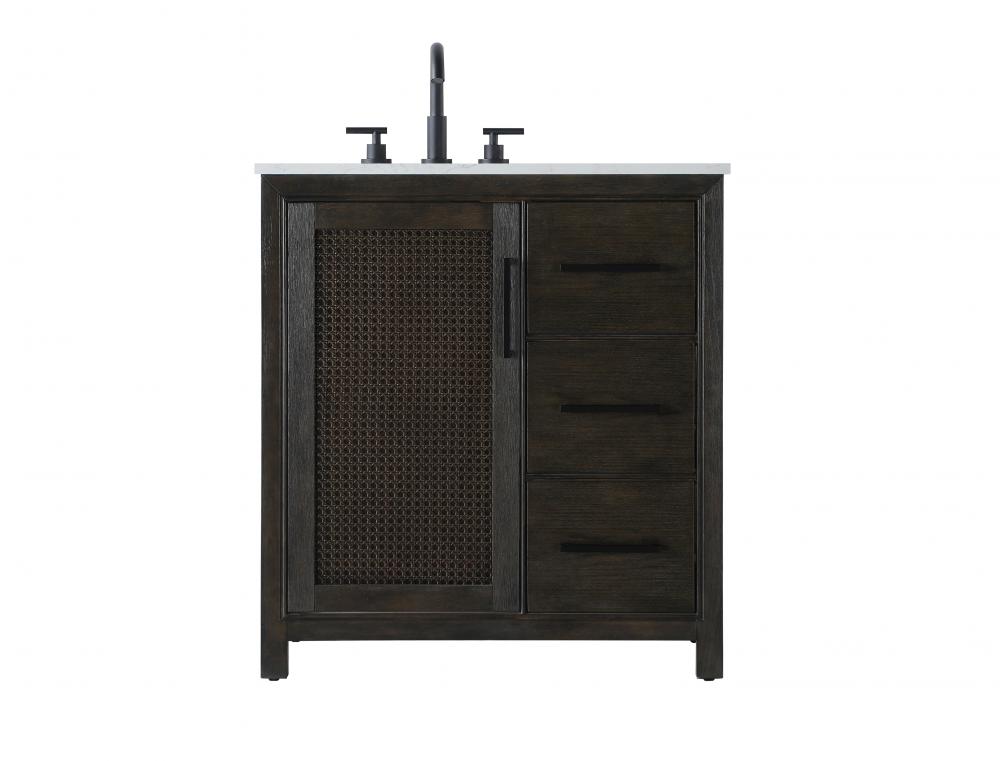 32 inch Single Bathroom Vanity in Chocolate Oak