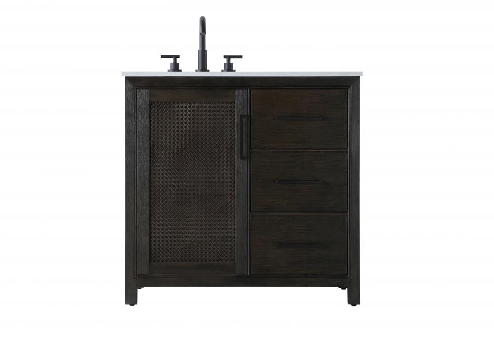 36 inch Single Bathroom Vanity in Chocolate Oak