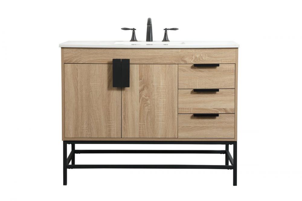 42 inch Single bathroom vanity in mango wood