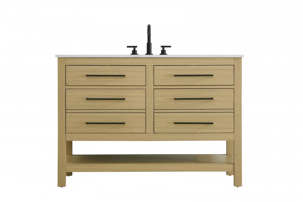 48 inch Single Bathroom Vanity in Honey Brown