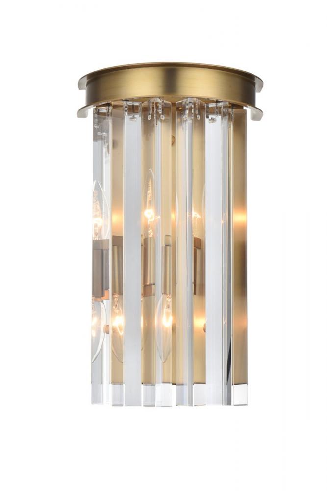 Sydney 8 Inch Crystal Wall Sconce in Satin Gold