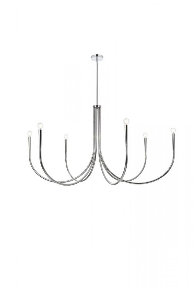 Layne 55 Inch Chandelier in Chrome